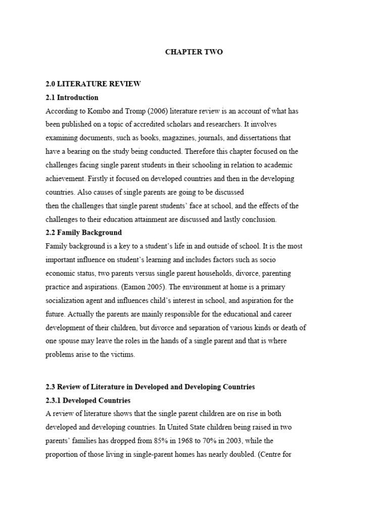 Chapter two project pdf single parent family