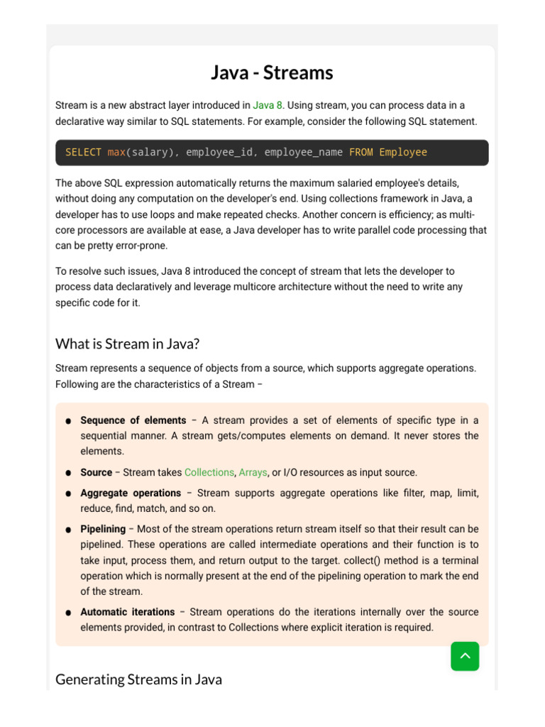 Java - Streams | Download Free PDF | Computer Programming | Computing
