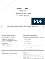 Math 2374: IT Multivariable Calculus and Vector Analysis