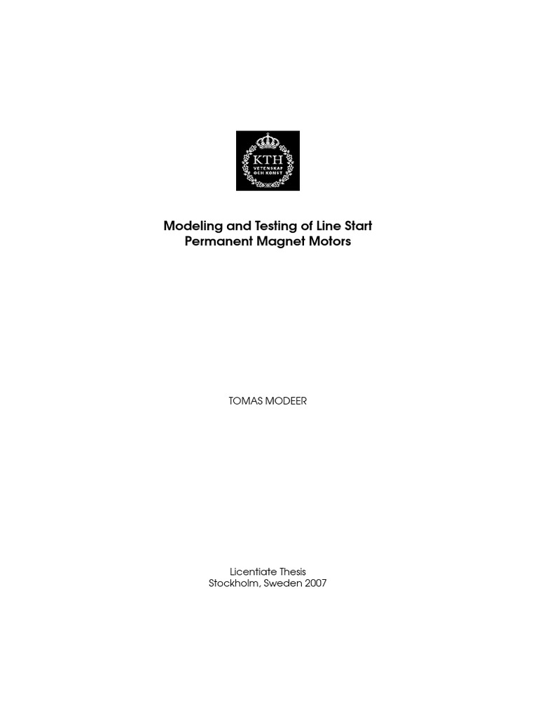 Modeling and Testing of Line Start | PDF | Electric Motor ...