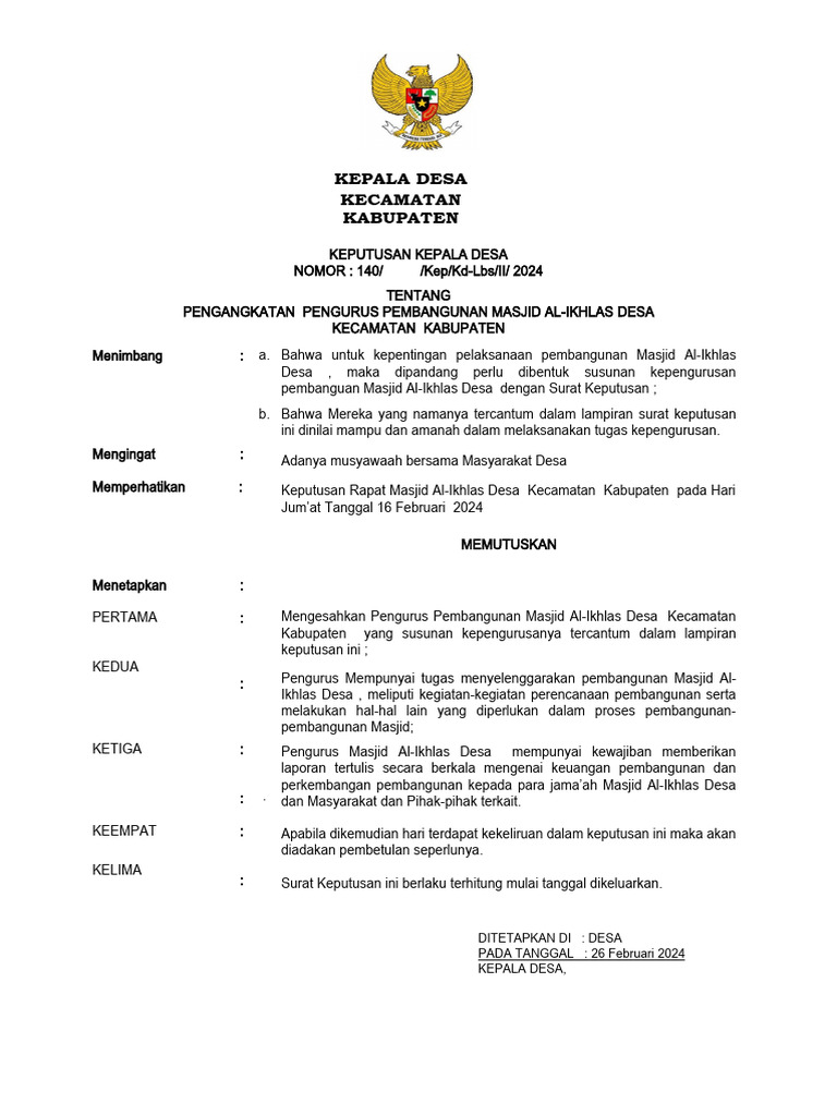 Sk Pengurus Masjid Pdf
