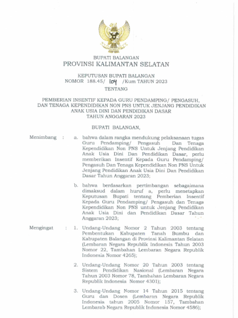 Sk pemberian insentif tahun 2023 pdf