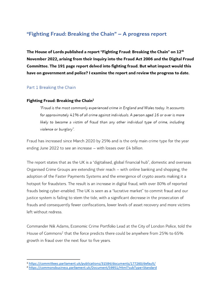 White Paper Breaking The Chain Progress v0.4 12.09.2023 | PDF | Fraud ...