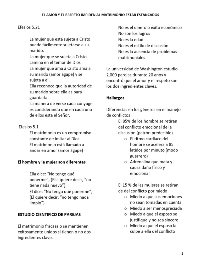 Amor y respeto en el matrimonio | PDF | Amor | Matrimonio