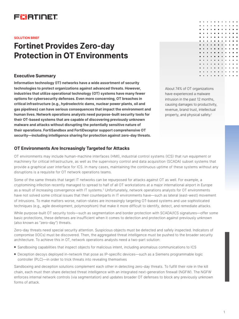 SB Provides Zero Day Protection in Ot Environment | PDF | Security ...