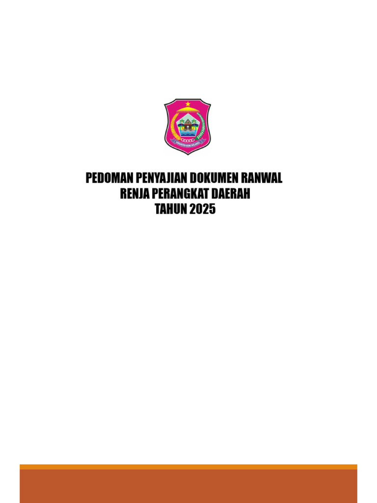 Pedoman Penyajian Ranwal Renja 2025 Pdf