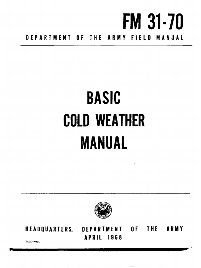 FM Basic Cold Weather Survival Manual | PDF