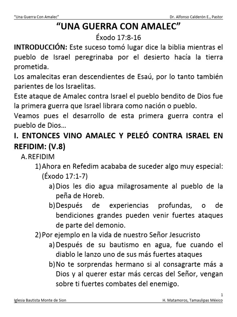 Guerra contra Amalec en Refidim | PDF | Libro del éxodo
