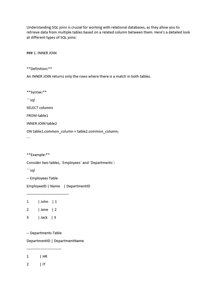 Sql joins pdf computer programming computing