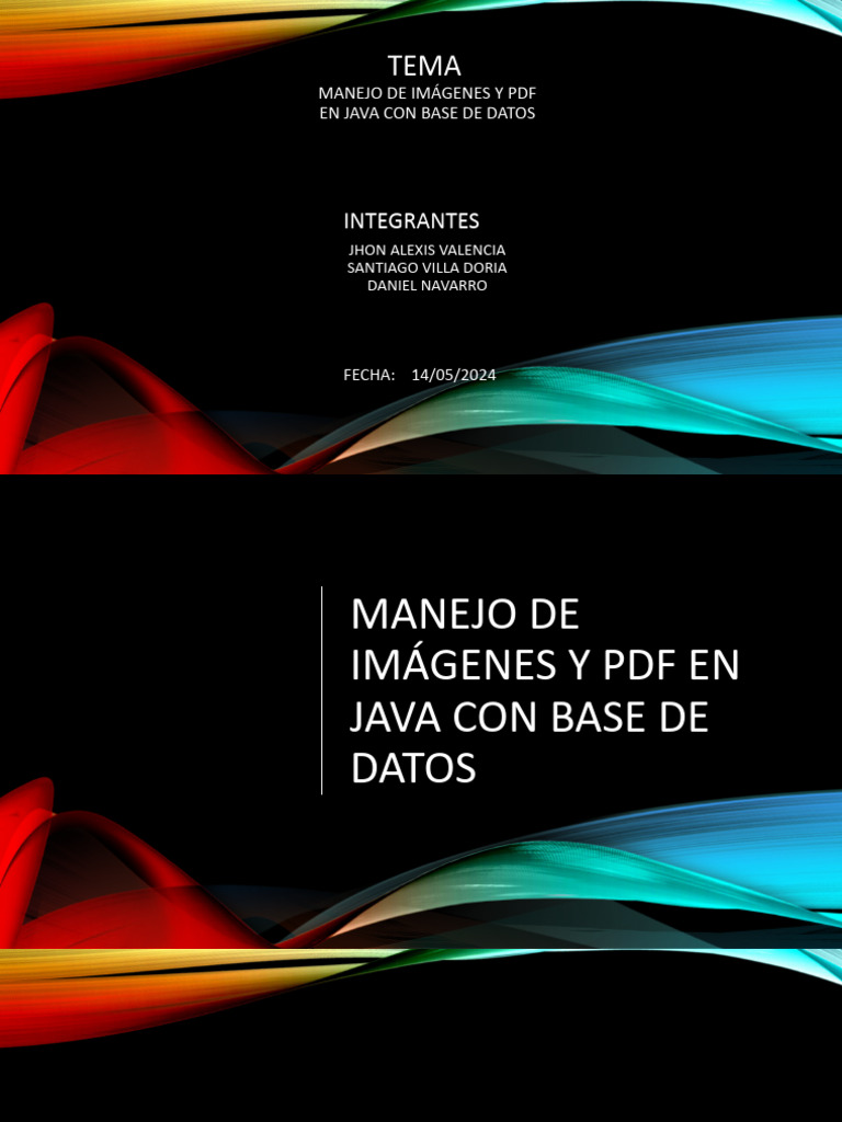 Diapositiva - Manejo de Img y PDF en Java Con BD-5 | PDF | Bases de ...