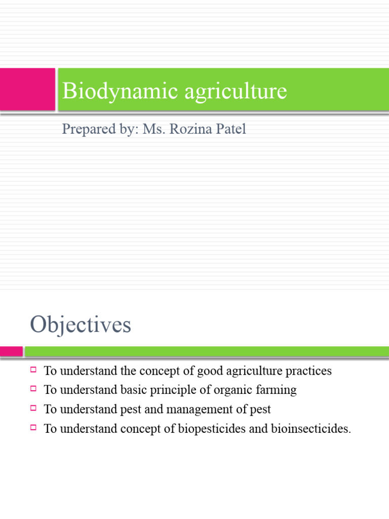 Biodynamic Agriculture Unit 1 | PDF | Soil | Agriculture