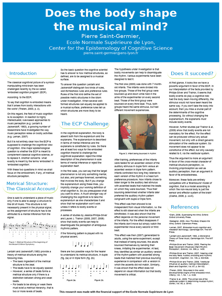Body Movement and Musical Rhythm Perception | PDF | Embodied Cognition ...