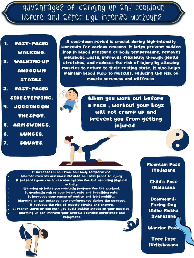 Advantages of warming up and cooldown before and after high intense