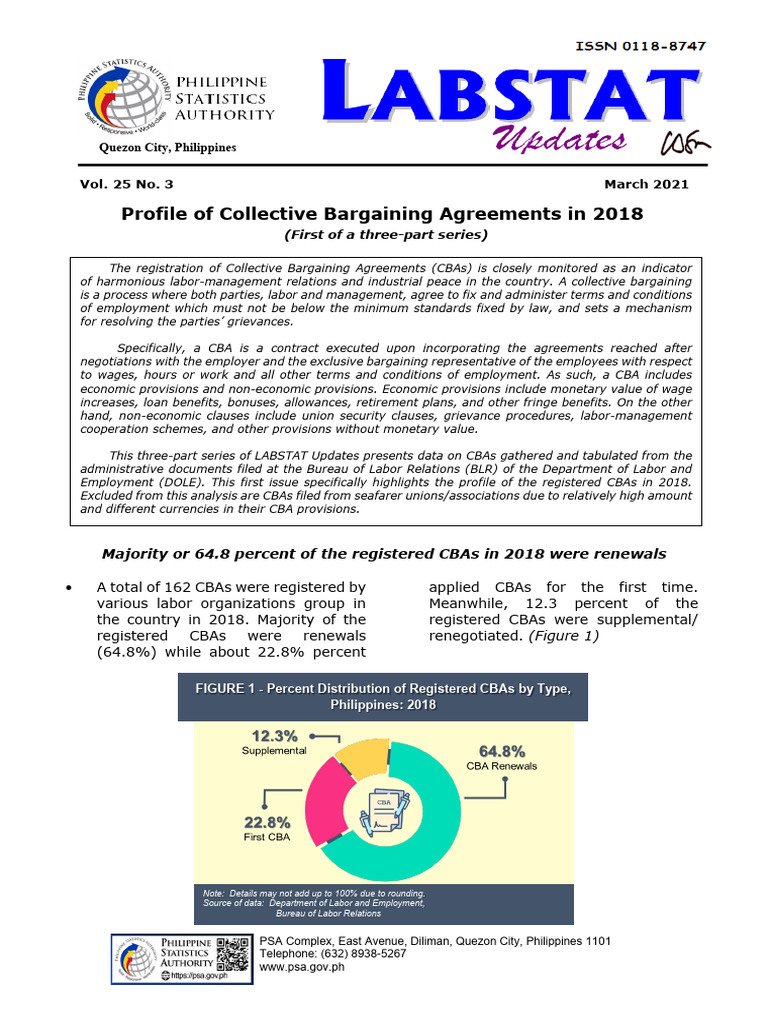 3 - LABSTAT Updates - Profile of CBAs in 2018 - Signed | PDF ...