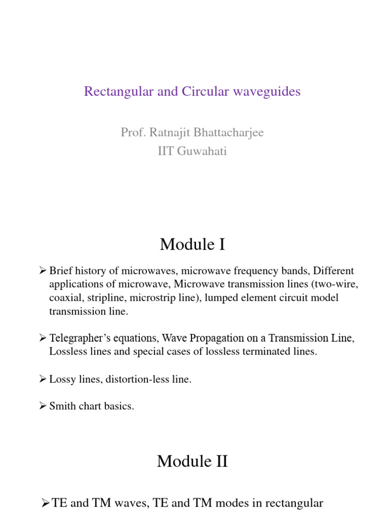 Lec3 Notes Pdf Waveguide Transmission Line