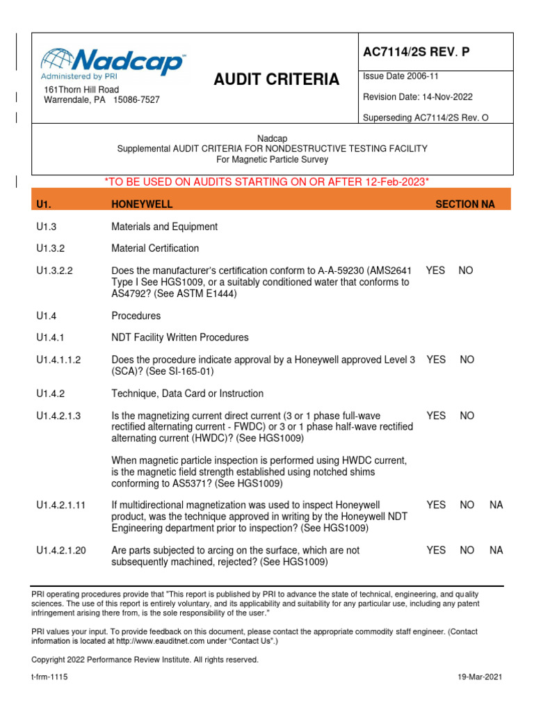 Ac7114-2s Rev P - Final | PDF | Nondestructive Testing | Ultraviolet
