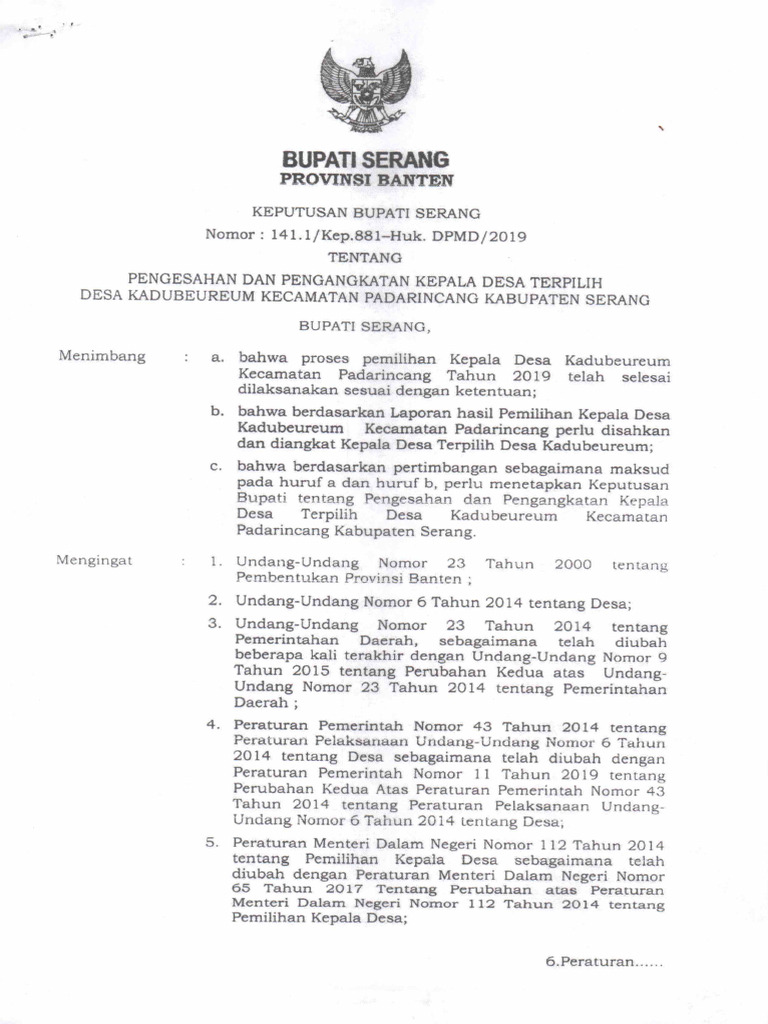 Sk Perangkat Desa Pdf