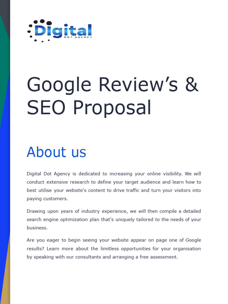 SEO Proposal and Google Reviews Plan | PDF | Search Engine Optimization ...
