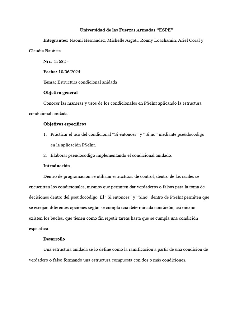 Estructura condicional anidado descargar gratis pdf ciencias de la