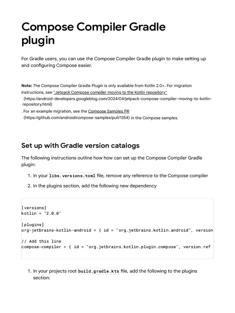 Compose compiler gradle plugin jetpack compose android developers