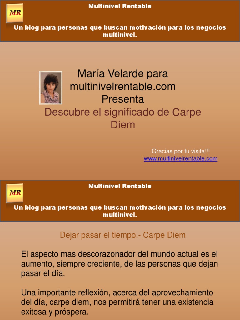 Descubre El Significado de Carpe Diem | PDF | Motivación | Motivacional