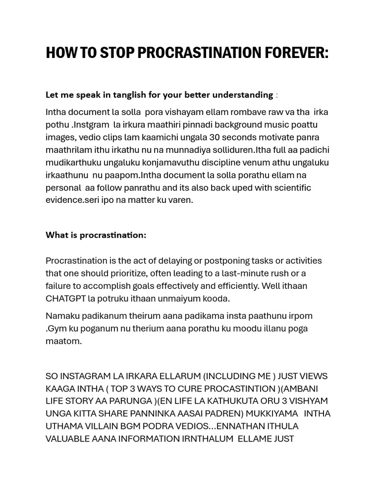 Overcoming Procrastination Strategies | PDF | Motivational | Motivation