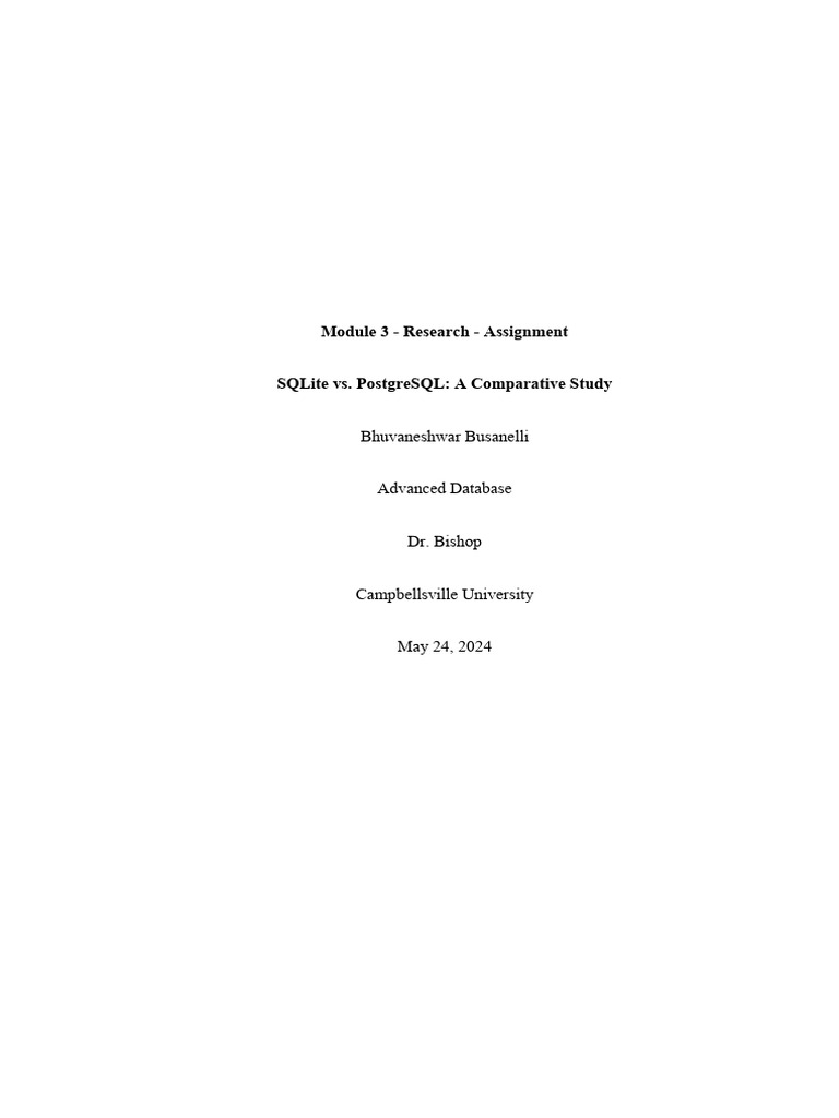 Bhuvaneshwar Busanelli - Module3Assignment | PDF | Databases | Postgre Sql