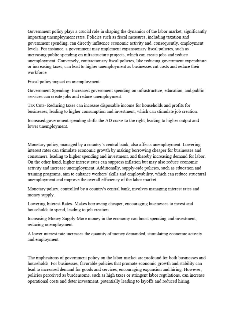 Effects of Fiscal and Monetary Policy | PDF | Fiscal Policy | Unemployment
