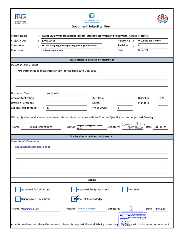 Third-Party Inspection Notification for WQIP | PDF | Pipe (Fluid ...