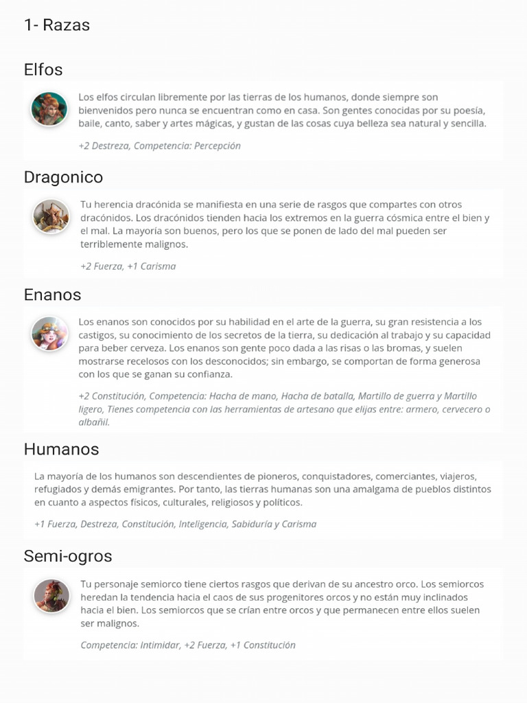 Razas y Clases | PDF