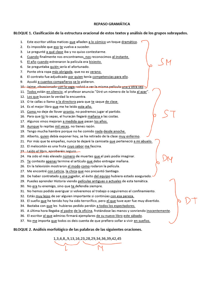 3 Más Ejercicios De Gramática Pdf Pdf