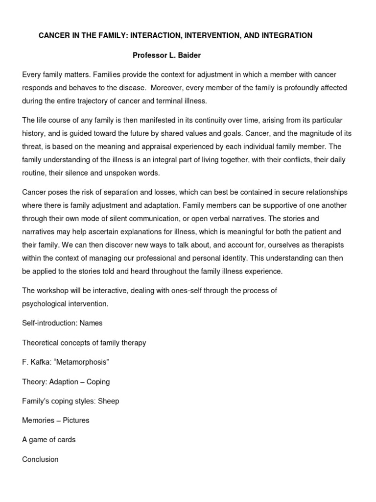 Cancer in The Family | PDF | Self-Improvement | Wellness