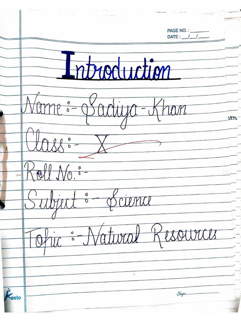 Class 10th science project on management of natural resources ence
