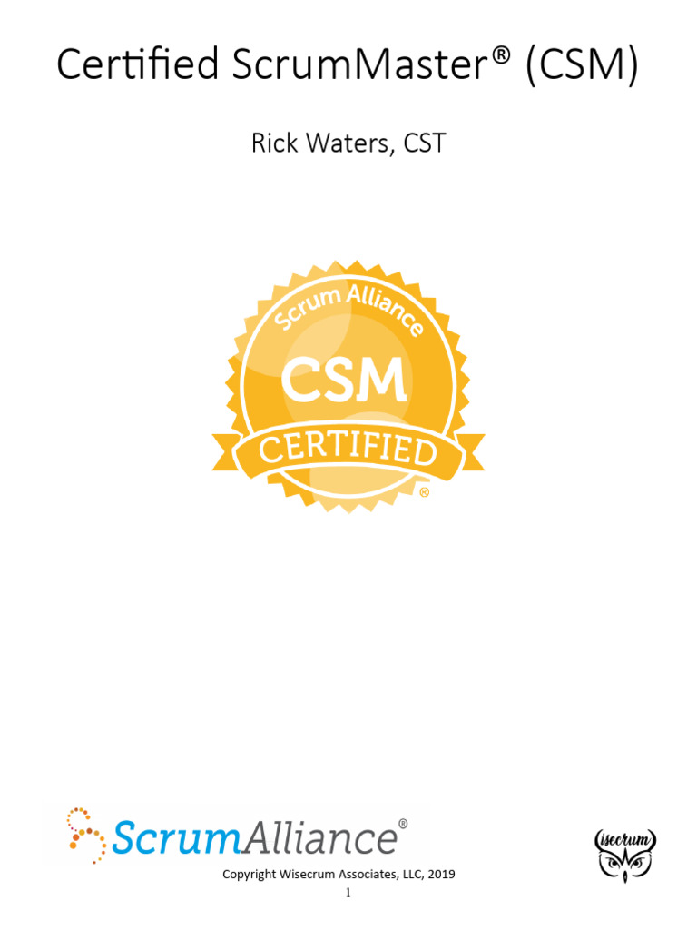 CSM Student Workbook 2021 Edition | PDF | Scrum (Software Development ...