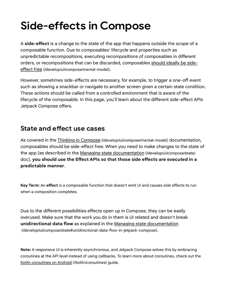 Managing Side Effects in Jetpack Compose | PDF | Android (Operating ...