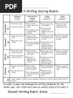 Download Writing Rubric - Grade K by Colorgal SN74217473 doc pdf