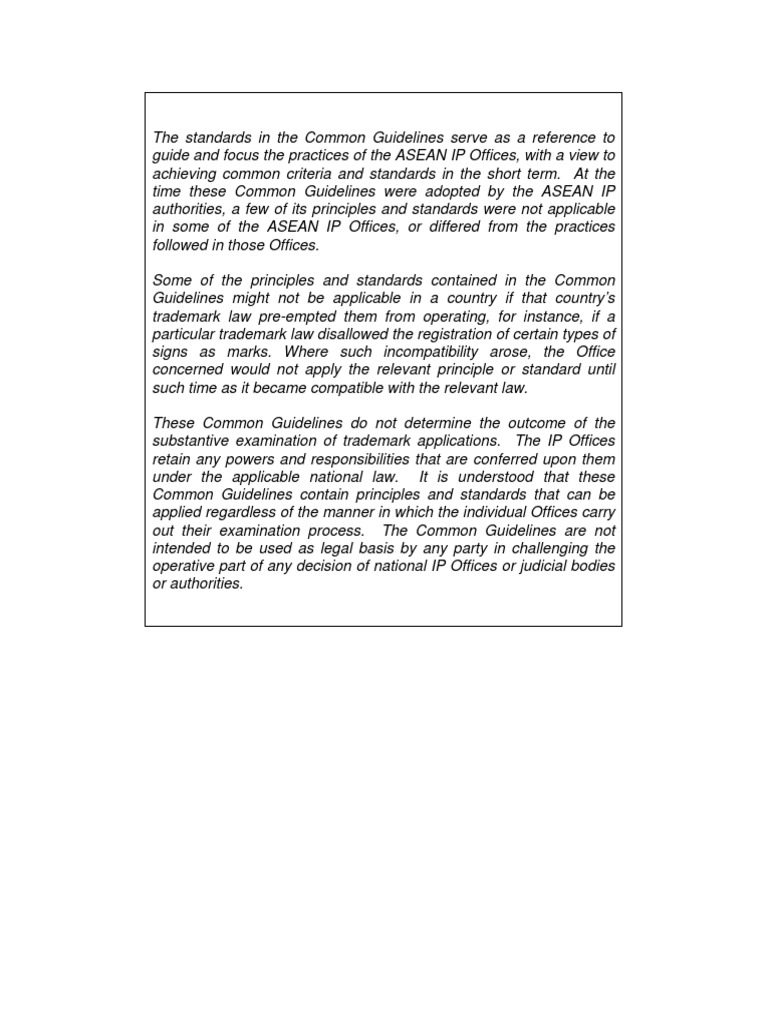 Picture Idea: Asean Trademark Examination Guidelines Pdf Trademark