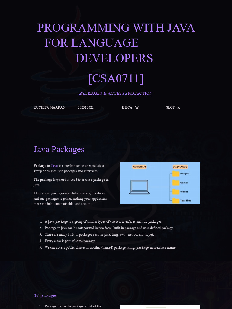 Programming With Java For Language Developers Csa0711 | PDF | Class ...