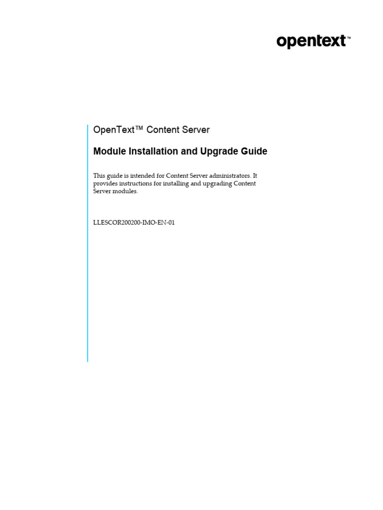 OpenText Content Server 20.2.0 - Module Installation and Upgrade Guide ...