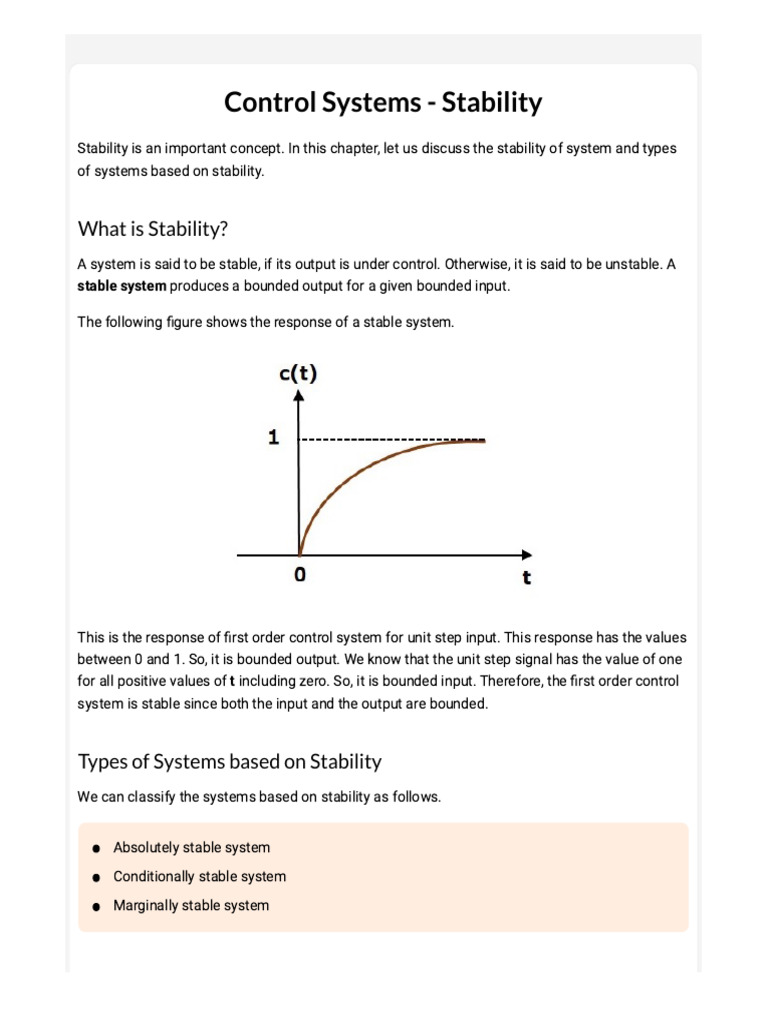 Control Systems - Stability | PDF