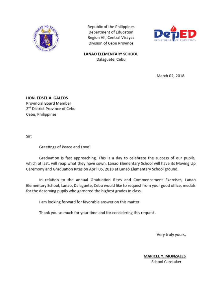 Request For Medal | PDF