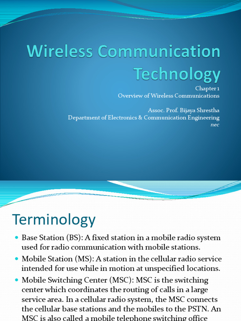 Chapter 1 - Overview of Wireless Communication SystemsNew | PDF ...