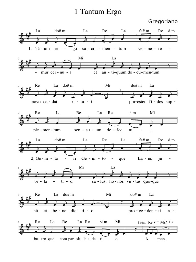 Tantum ergo gregoriano pdf
