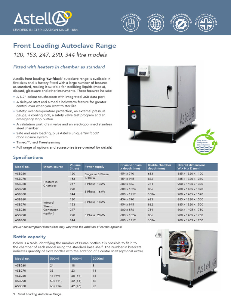 Astell Front Loading Autoclave Overview | PDF | Steam | Sterilization ...