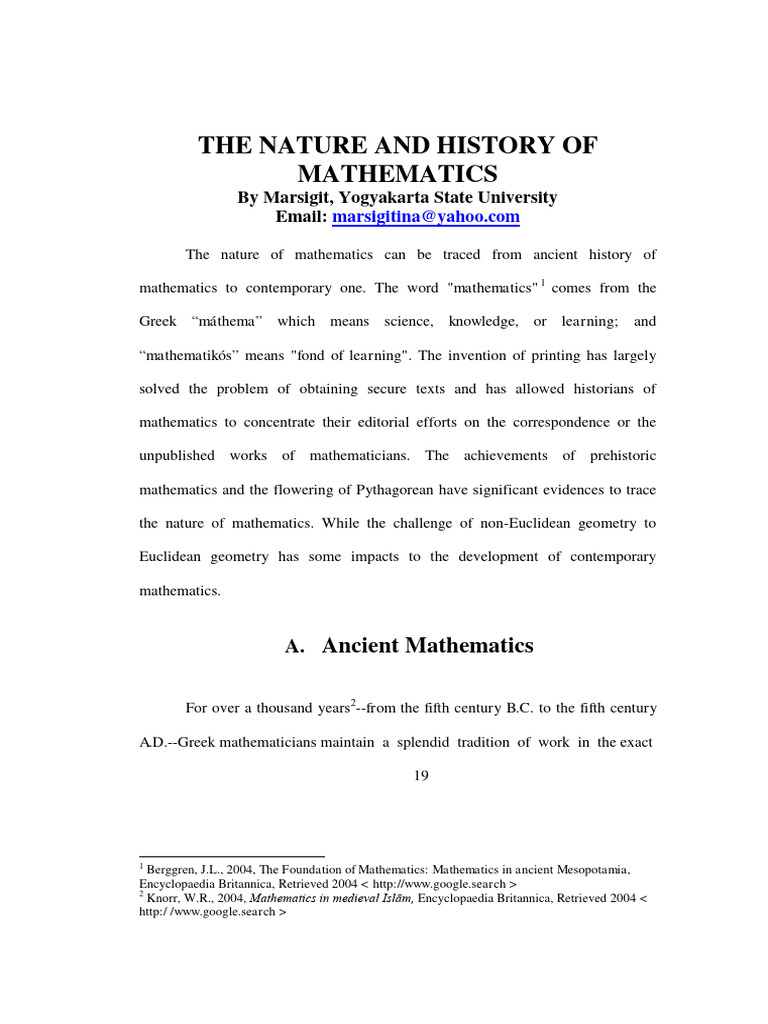 History and Nature of Mathematics | PDF | Geometry | Set (Mathematics)