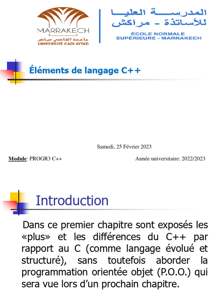 Éléments fondamentaux du langage C++ | PDF | C ++ | Variable (informatique)