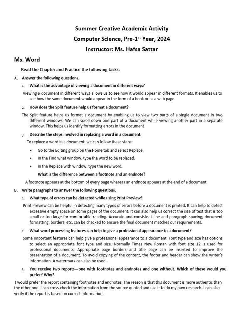 Computer summer assignment pdf note typography formula