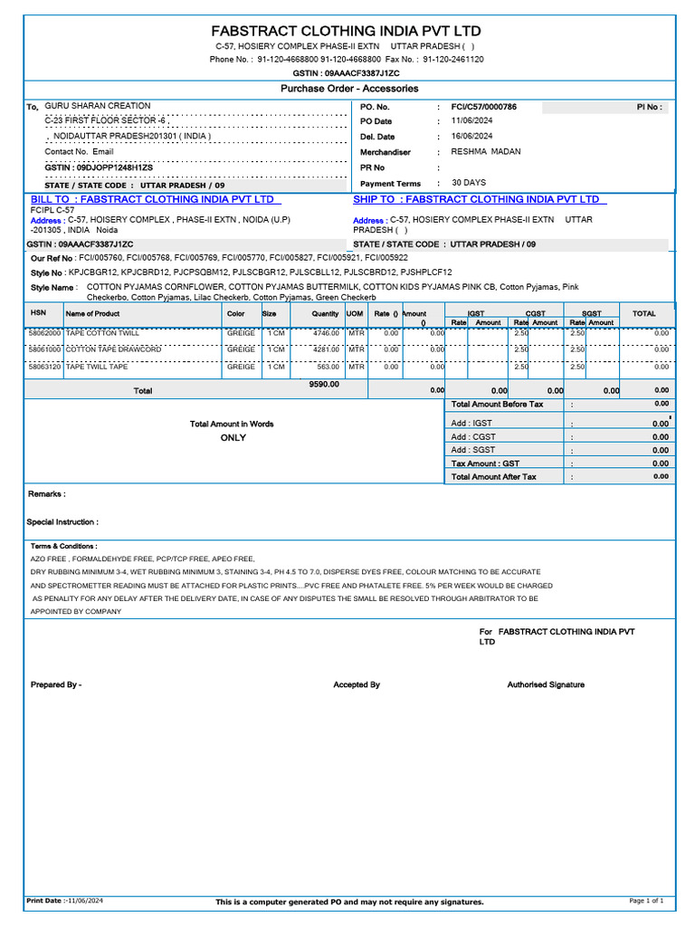 Purchase Order for Accessories | PDF | Government Finances | Taxes
