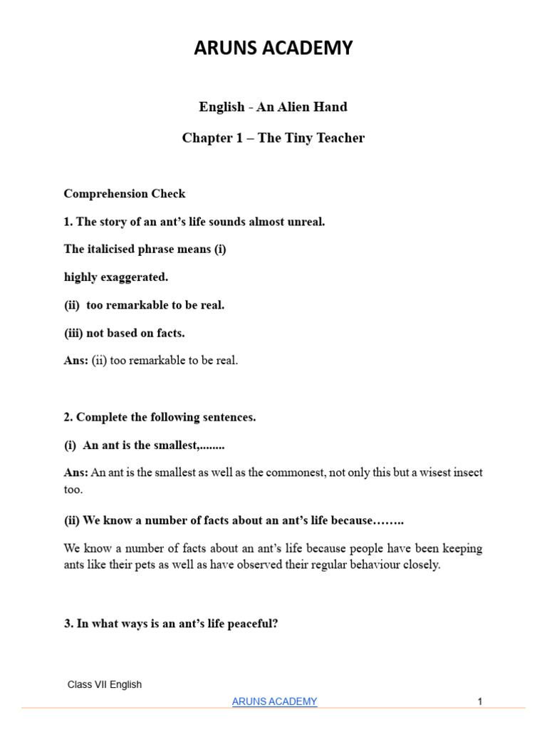 The tiny teacher class 7 cbse pdf