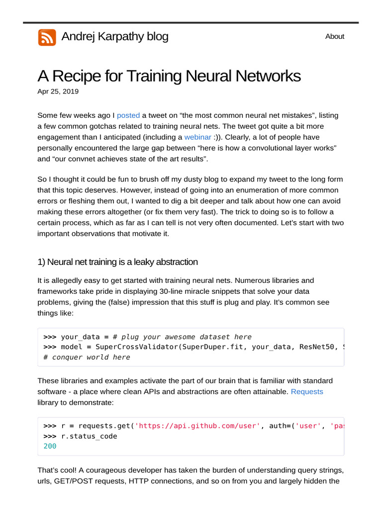 Neural Network Training Best Practices | PDF | Artificial Neural ...